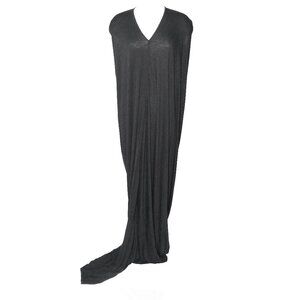RICK OWENS LILIES BLACK MAXI DRESS VISCOSE & ANGORA WOOL BLEND KNIT SZ 40 IT